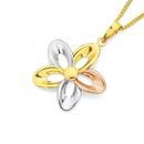 9ct-Gold-Three-Tone-Open-Flower-Pendant Sale