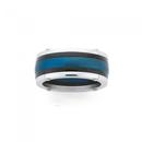 Steel-Blue-Black-Plate-Lines-Ring-Size-W Sale