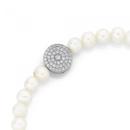 Silver-Round-Pave-CZ-Cultured-Freshwater-Pearl-Bracelet Sale