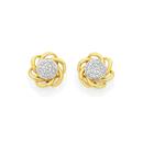 9ct-Gold-Diamond-Cluster-Multi-Swirl-Stud-Earrings Sale