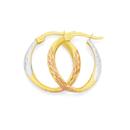 9ct-Gold-Tri-Tone-Oval-Hoop-Earrings Sale
