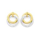9ct-Gold-Two-Tone-Double-Ring-Stud-Earrings Sale