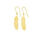 9ct-Gold-Feather-Drop-Earrings Sale