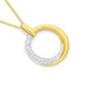 9ct-Gold-Diamond-Cluster-Open-Circle-of-Love-Pendant Sale