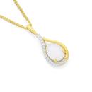 9ct-Gold-White-Opal-10ct-Diamond-Oval-Elegant-Teardrop-Pendant Sale