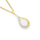 9ct-Gold-Opal-Diamond-Oval-Elegant-Teardrop-Pendant Sale