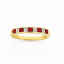 9ct-Gold-Created-Ruby-Diamond-Band Sale