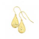 9ct-Gold-Diamond-Cut-Pear-Drop-Earrings Sale