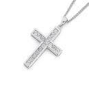 9ct-White-Gold-Diamond-Cross-Pendant Sale