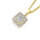 9ct-Gold-Diamond-Square-Framed-Pendant Sale