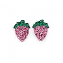 Silver-Pink-Crystal-Strawberry-Earrings Sale