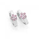 Sterling-Silver-Pink-Flower-Hoop-Earrings Sale