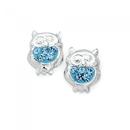 Silver-Blue-Crystal-Owl-Stud-Earrings Sale