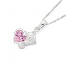 Silver-Pink-Cubic-Zirconia-Teddy-Bear-Pendant Sale
