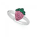 Silver-Pink-Crystal-Strawberry-Ring Sale