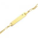 9ct-Gold-14cm-Figaro-31-Diamond-ID-Bracelet Sale