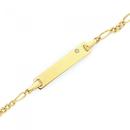 9ct-Gold-14cm-Figaro-31-Diamond-Id-Bracelet Sale