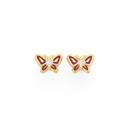 9ct-Gold-Pink-Enamel-CZ-Butterfly-Stud-Earrings Sale