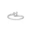 Silver-Cubic-Zirconia-Solitaire-Slight-Twist-Ring Sale