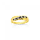 9ct-Gold-Black-Sapphire-Diamond-Ring Sale