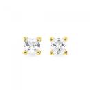 9ct-Gold-Cubic-Zirconia-6mm-Square-Stud-Earrings Sale