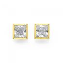 9ct-Gold-Cubic-Zirconia-6mm-Square-Stud-Earrings Sale