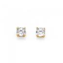 9ct-Gold-Cubic-Zirconia-3mm-Round-Stud-Earrings Sale