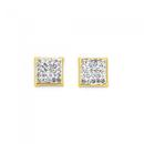 9ct-Gold-Crystal-Square-Stud-Earrings Sale