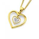 9ct-Gold-Diamond-Double-Heart-Pendant Sale