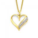 9ct-Gold-Diamond-Ribbon-Heart-Pendant Sale