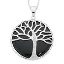 Silver-CZ-Onyx-Tree-Pattern-Pendant Sale