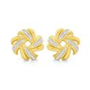 9ct-Gold-Diamond-Multi-Swirl-Knot-Stud-Earrings Sale