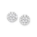 Silver-Large-CZ-Cluster-Stud-Earrings Sale