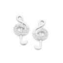 Silver-CZ-Treble-Clef-Stud-Earrings Sale