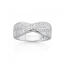 Silver-CZ-Crossover-Wide-Band-Ring-Size-Q Sale
