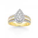 9ct-Gold-Diamond-Pear-Shape-Cluster-Dress-Ring Sale