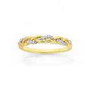 9ct-Gold-Diamond-Plaited-Stackable-Ring Sale