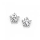 Silver-Fancy-Snowflake-CZ-Cluster-Studs Sale