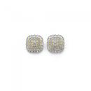 9ct-Gold-Diamond-Cushion-Shape-Cluster-Stud-Earrings Sale
