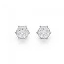 9ct-Gold-Diamond-Cluster-Stud-Earrings Sale