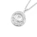 Silver-CZ-Scroll-Round-Filigree-Pendant Sale