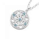 Silver-Blue-CZ-Kaleidoscope-Pendant Sale