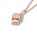 9ct-Rose-Gold-Morganite-Diamond-Pendant Sale