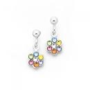 Silver-Multi-Coloured-Crystal-Flower-Earring Sale