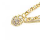 9ct-Gold-19cm-Solid-Padlock-Bracelet-with-Diamonds Sale