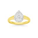 9ct-Gold-Diamond-Pear-Shape-Cluster-Ring Sale