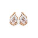 9ct-Rose-Gold-Morganite-Diamond-Stud-Earrings Sale