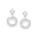 Silver-CZ-Plain-Entwined-Circle-Earrings Sale