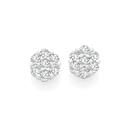 Silver-Medium-CZ-Cluster-Stud-Earrings Sale