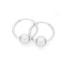 Silver-Cultured-Freshwater-Pearl-On-Hoop-Earrings Sale
